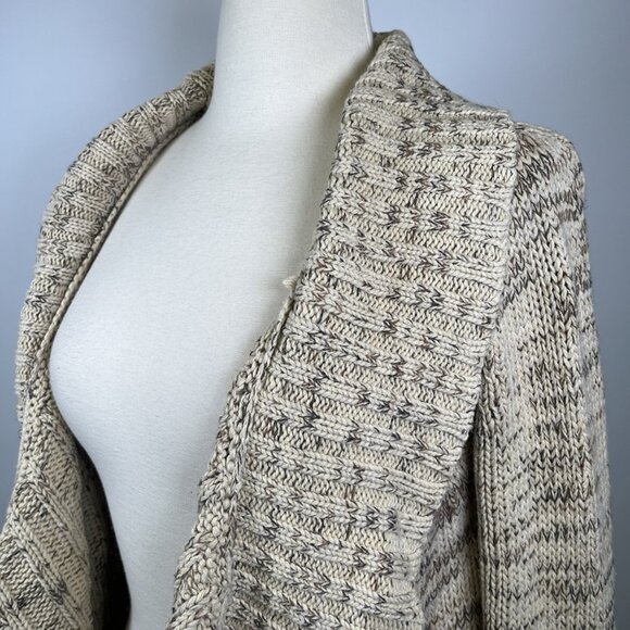 Anthropologie Bird Chunky Knit Cardigan Sweater Small Beige Boho Lagenlook - Picture 4 of 10
